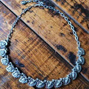 Vintage Signed Coro Siver Tone Necklace Choker FREE SHIP